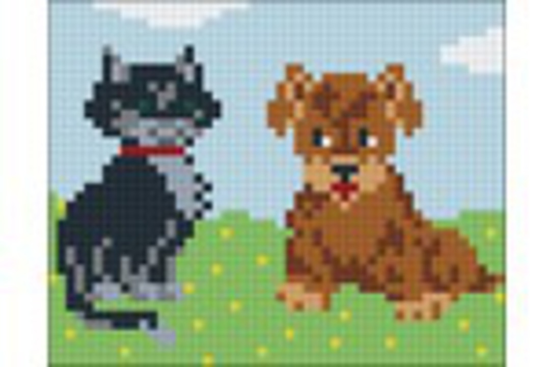 Cat and Dog One [1] Baseplate PixelHobby Mini-mosaic Art Kit image 0